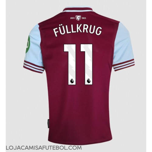 Camisa de Futebol West Ham United Niclas Fullkrug #11 Equipamento Principal 2024-25 Manga Curta